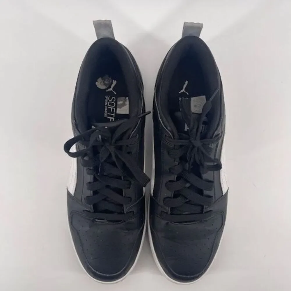 Puma Size 12 Men's Black Leather Sneakers‎ with SoftFoam Comfort Technology